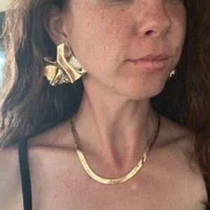 Gold filled Statement Earrings - One Size